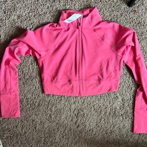 Women’s Fabletics cropped Pink Zip-Up Jacket